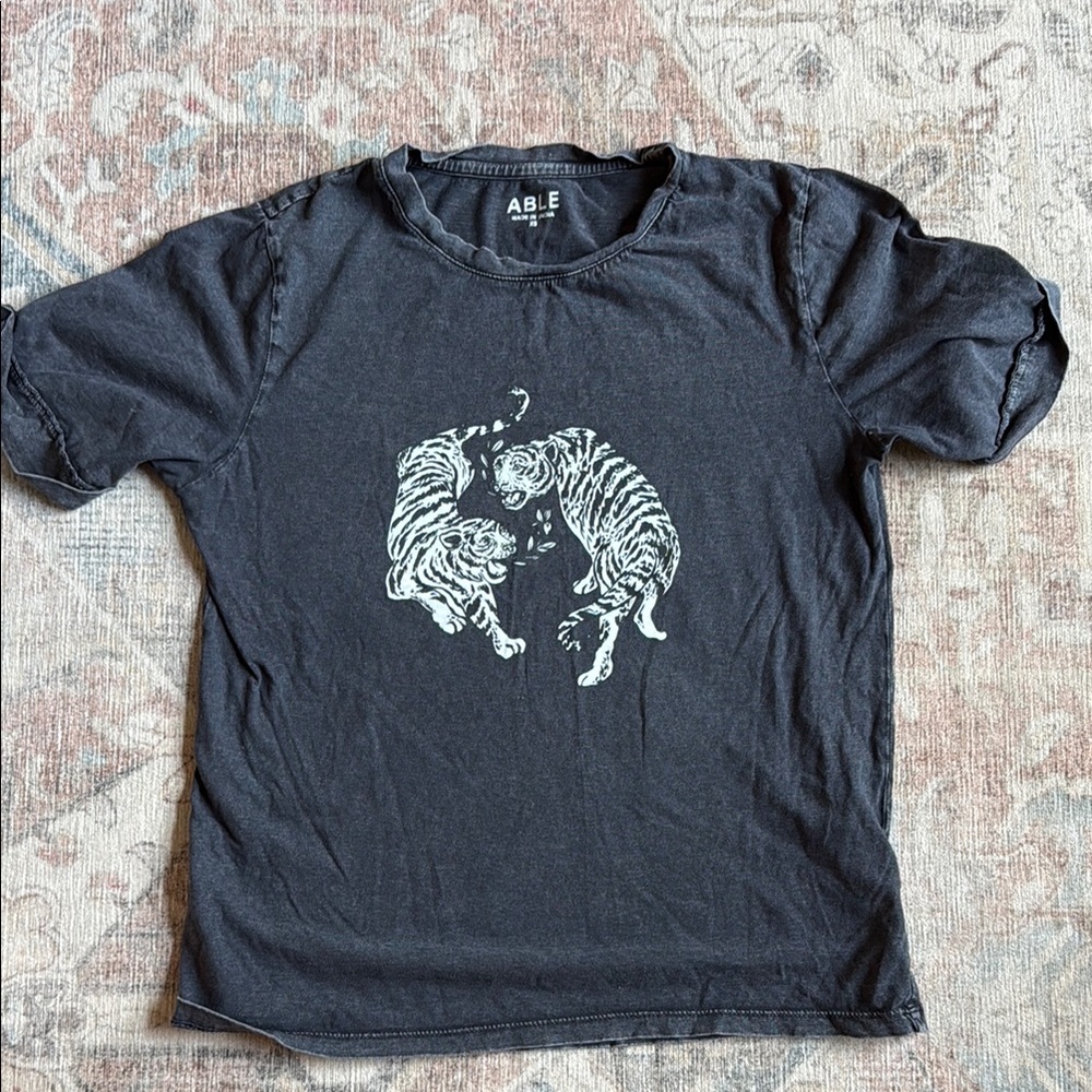 Able Black and White Graphic Short Sleeve Tee